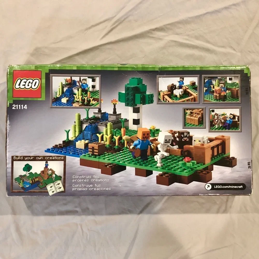 New Legos 21114 Minecraft The Farm Steve Skeleton Cow Sheep Minifigures Retired